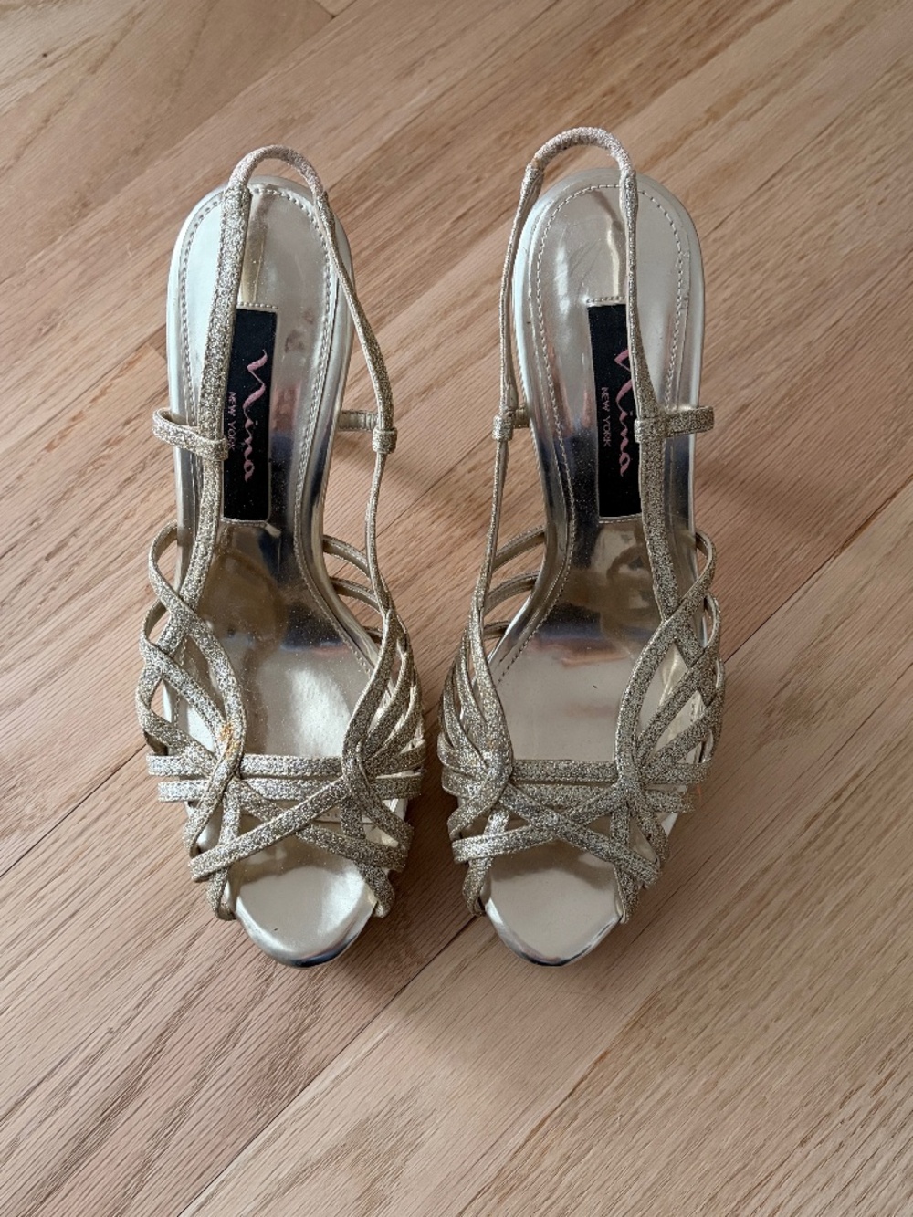 Gold Glitter Nina Dress Sandals